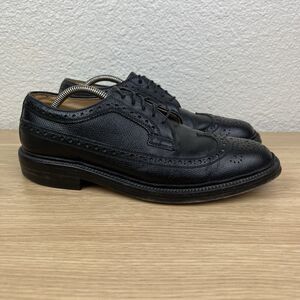 Nettleton Men’s Longwing Dress Shoes Leather Wingtip Black 63403 Sz 8